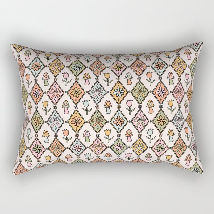 Spring Diamond Print Rectangular Pillow Gallery Image 1