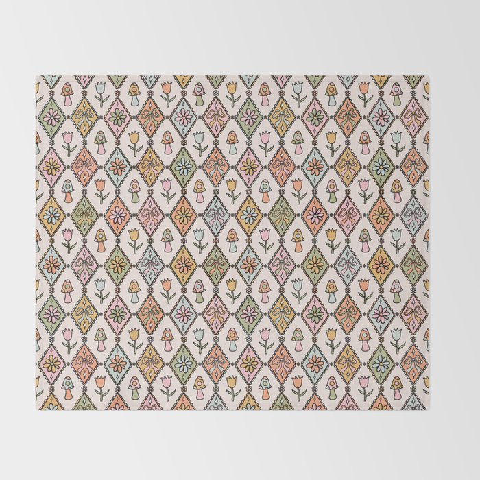Spring Diamond Print Throw Blanket Gallery Image 2
