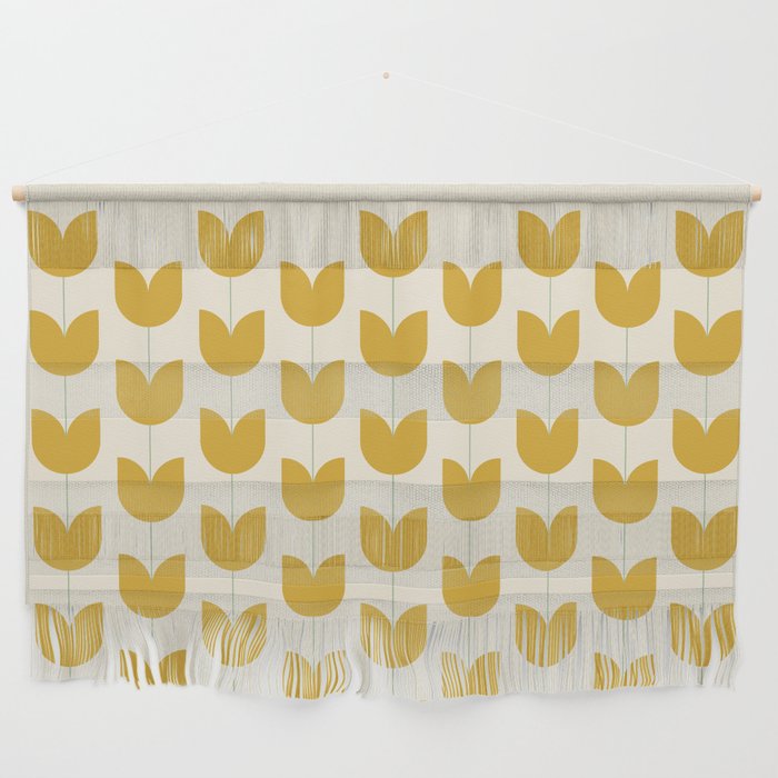 Spring Tulips II Yellow Mid Century Flowers Wall Hanging Gallery Image 1