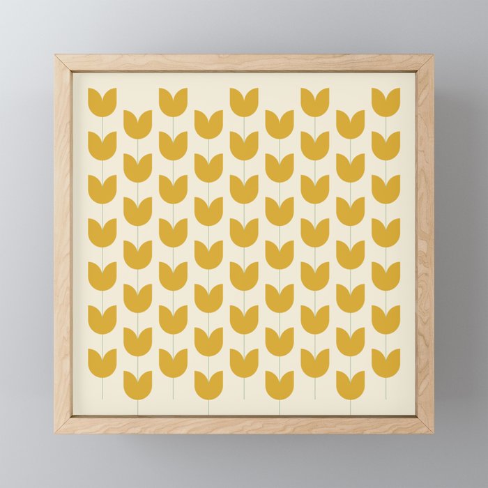 Spring Tulips II Yellow Mid Century Flowers Mini Art Print Gallery Image 1