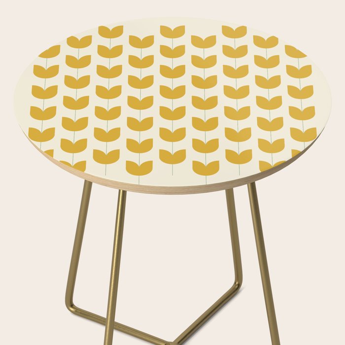 Spring Tulips II Yellow Mid Century Flowers Side Table Gallery Image 2