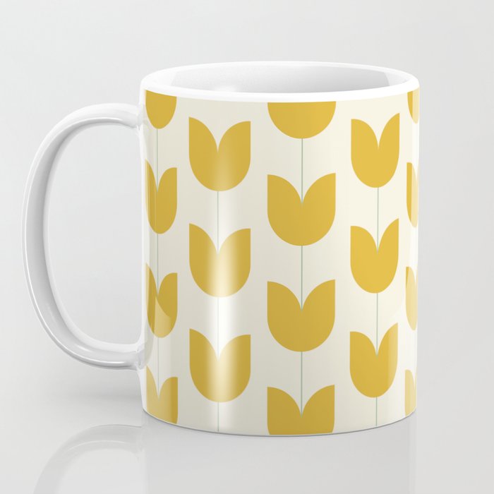 Spring Tulips II Yellow Mid Century Flowers Coffee Mug Gallery Image 3