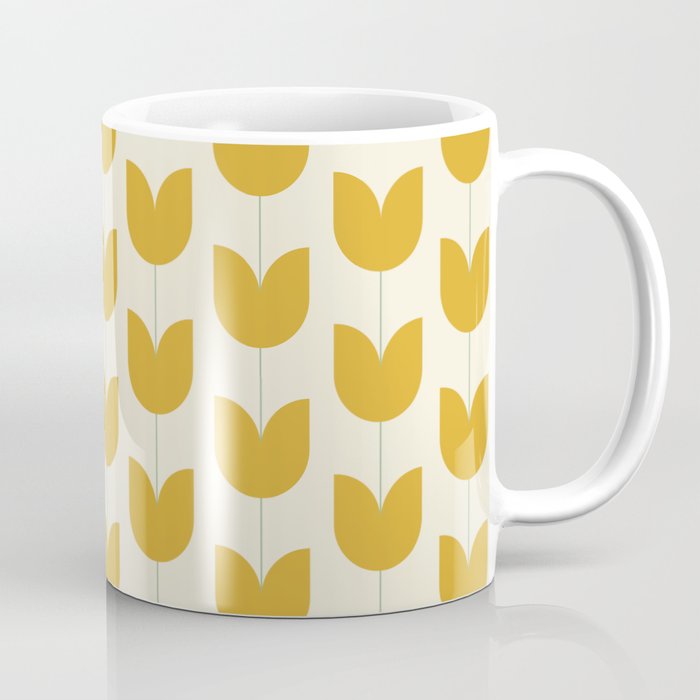 Spring Tulips II Yellow Mid Century Flowers Coffee Mug Gallery Image 1