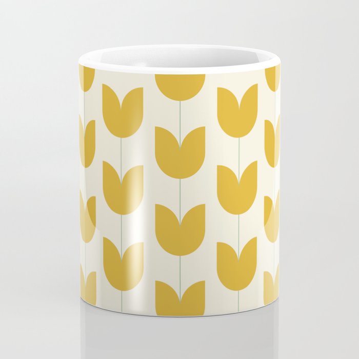 Spring Tulips II Yellow Mid Century Flowers Coffee Mug Gallery Image 4