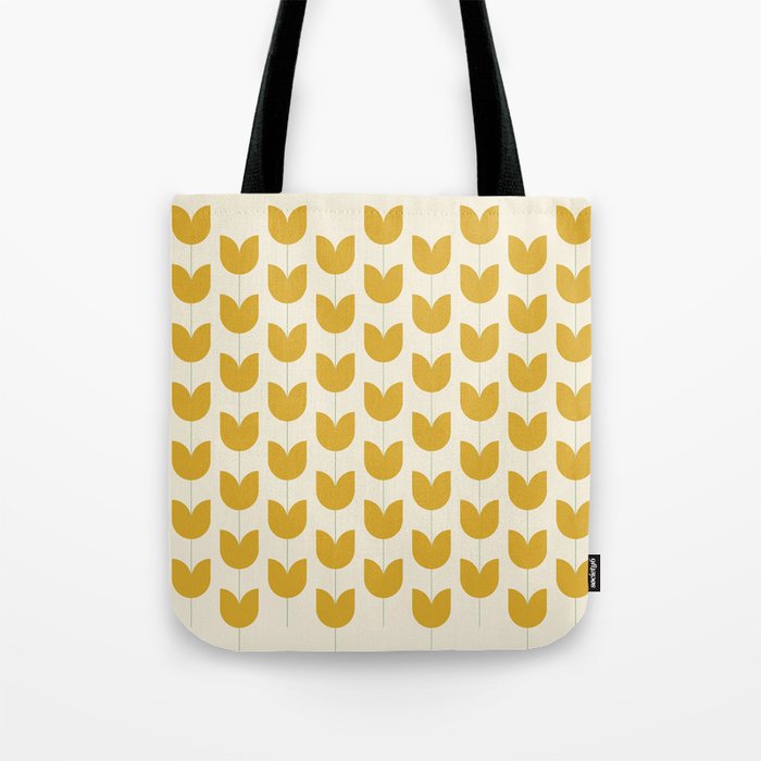 Spring Tulips II Yellow Mid Century Flowers Tote Bag Gallery Image 1