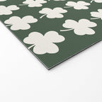 Clovers XXXIX Dark Green Botanical Pattern Welcome Mat Gallery Image 2