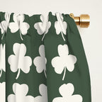 Clovers XXXIX Dark Green Botanical Pattern Window Curtain Gallery Image 2