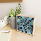 Festive, Floral Prints, Navy Blue, Teal and Gold Mini Art Print Gallery Image 2