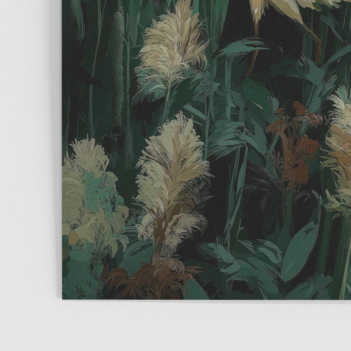 Japanese Poster Heron chinoiserie Print Bird Wall Art asian Japandi Wall Art sage green Painting Poster Gallery Image 3