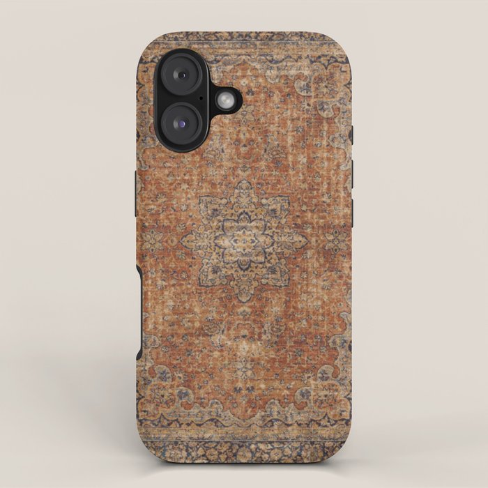 mustard antique rug iPhone Case Gallery Image 1