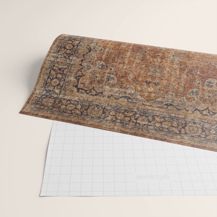 mustard antique rug Wrapping Paper Gallery Image 2