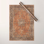mustard antique rug Wrapping Paper Gallery Image 1