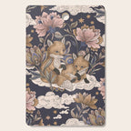 Fox Cubs in Moonlit Garden Cutting Board Gallery Image 1