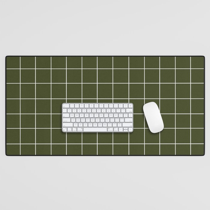 Grid (Olive Green) Desk Mat Gallery Image 1