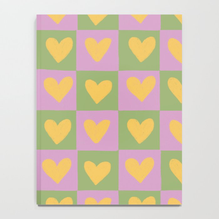 Checker yellow hearts Notebook Gallery Image 4