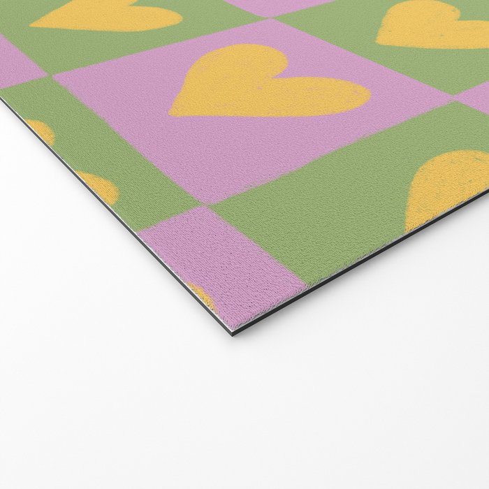 Checker yellow hearts Welcome Mat Gallery Image 2