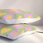 Checker yellow hearts Pillow Sham Gallery Image 3