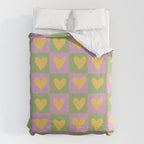 Checker yellow hearts Duvet Cover Gallery Image 6