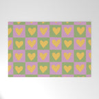 Checker yellow hearts Welcome Mat Gallery Image 1