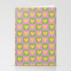 Checker yellow hearts Stationery Card Gallery Image 2