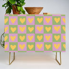Checker yellow hearts Credenza Gallery Image 1