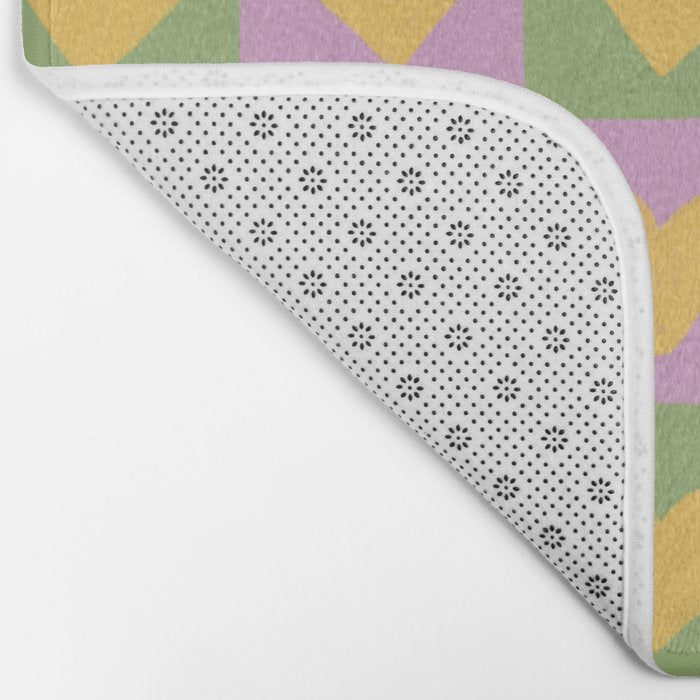 Checker yellow hearts Bath Mat Gallery Image 2
