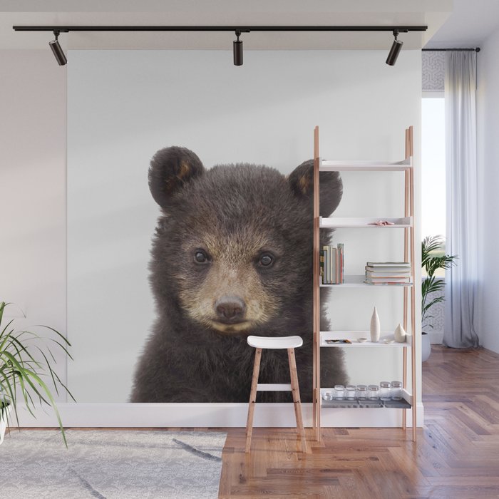 Baby Bear, Bear Cub, Kids Art, Baby Animals Art Print By Synplus Wall Mural Gallery Image 1