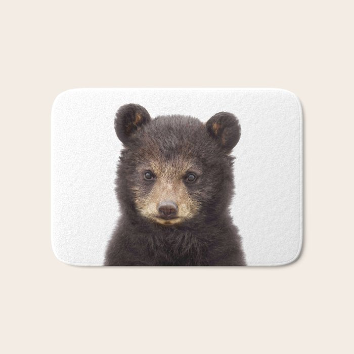 Baby Bear, Bear Cub, Kids Art, Baby Animals Art Print By Synplus Bath Mat Gallery Image 1