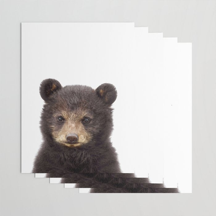 Baby Bear, Bear Cub, Kids Art, Baby Animals Art Print By Synplus Wrapping Paper Gallery Image 3