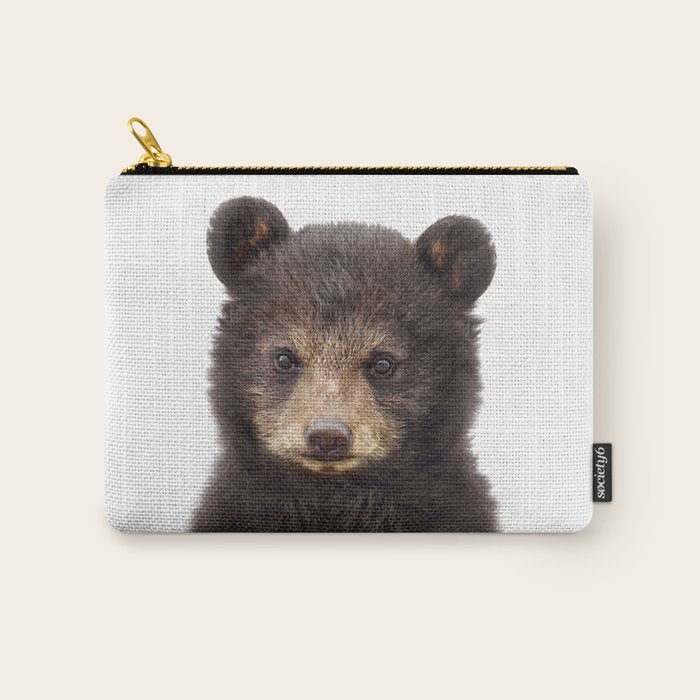 Baby Bear, Bear Cub, Kids Art, Baby Animals Art Print By Synplus Carry All Pouch Gallery Image 1
