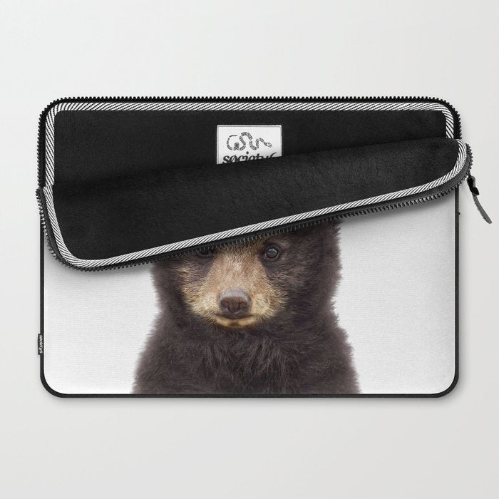 Baby Bear, Bear Cub, Kids Art, Baby Animals Art Print By Synplus Laptop Sleeve Gallery Image 2