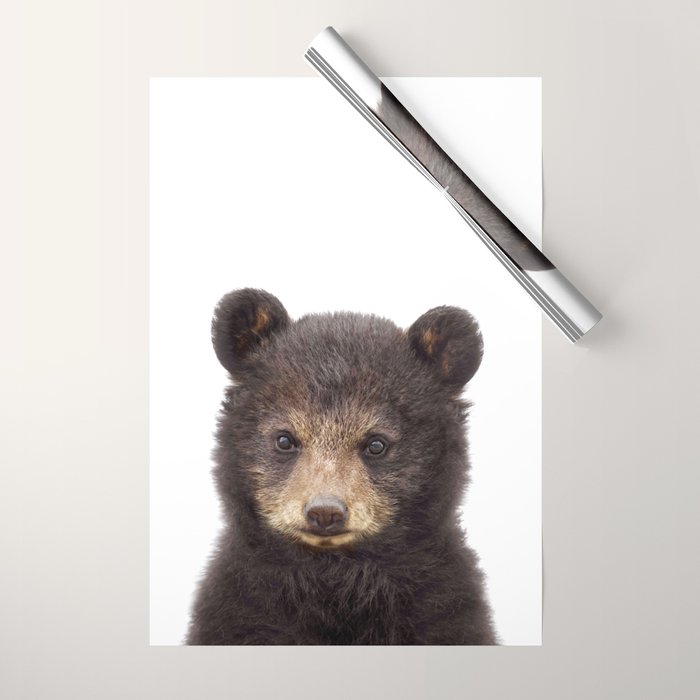 Baby Bear, Bear Cub, Kids Art, Baby Animals Art Print By Synplus Wrapping Paper Gallery Image 1