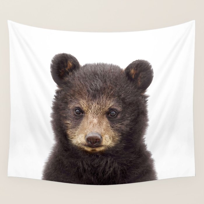 Baby Bear, Bear Cub, Kids Art, Baby Animals Art Print By Synplus Wall Tapestry Gallery Image 4