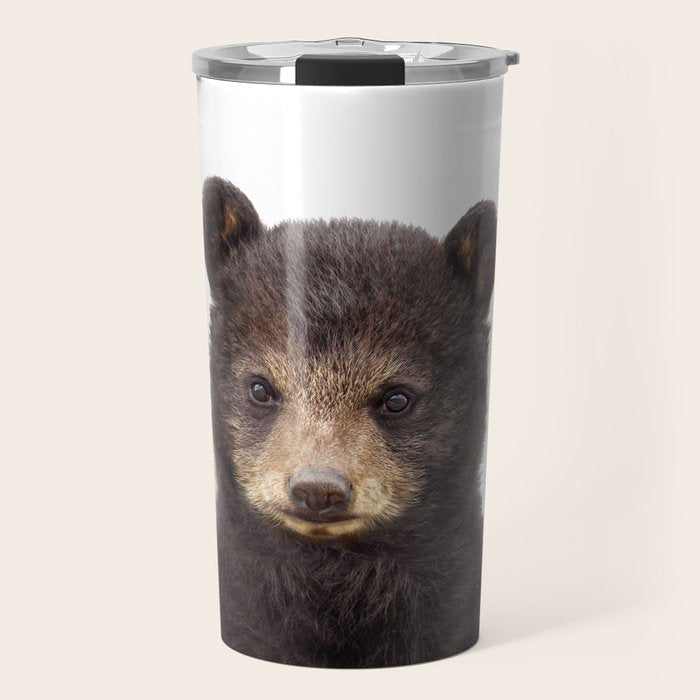 Baby Bear, Bear Cub, Kids Art, Baby Animals Art Print By Synplus Travel Mug Gallery Image 1