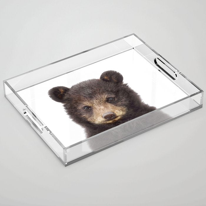 Baby Bear, Bear Cub, Kids Art, Baby Animals Art Print By Synplus Acrylic Tray Gallery Image 1