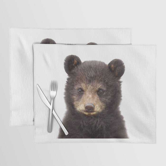 Baby Bear, Bear Cub, Kids Art, Baby Animals Art Print By Synplus Placemat Gallery Image 1