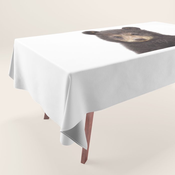 Baby Bear, Bear Cub, Kids Art, Baby Animals Art Print By Synplus Tablecloth Gallery Image 1