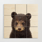 Baby Bear, Bear Cub, Kids Art, Baby Animals Art Print By Synplus Wood Wall Art Gallery Image 1