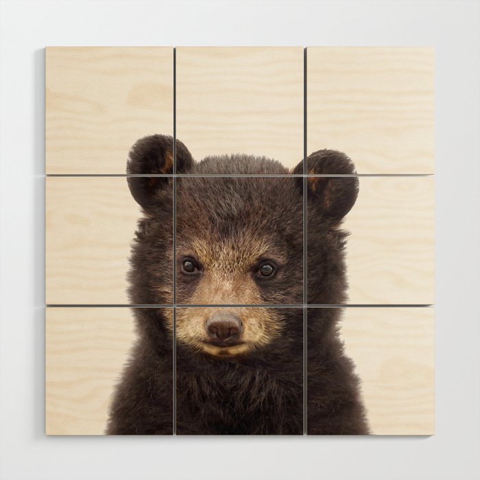 Baby Bear, Bear Cub, Kids Art, Baby Animals Art Print By Synplus Wood Wall Art Gallery Image 1