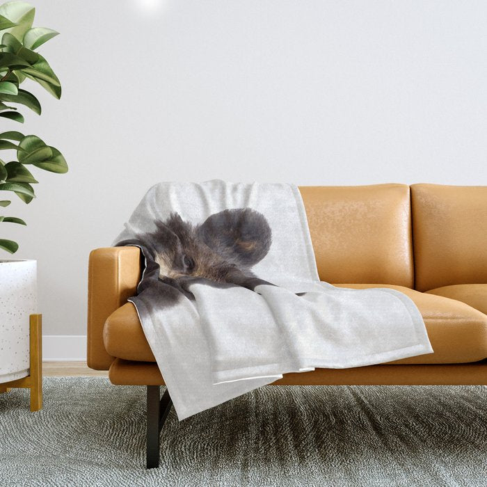 Baby Bear, Bear Cub, Kids Art, Baby Animals Art Print By Synplus Throw Blanket Gallery Image 1