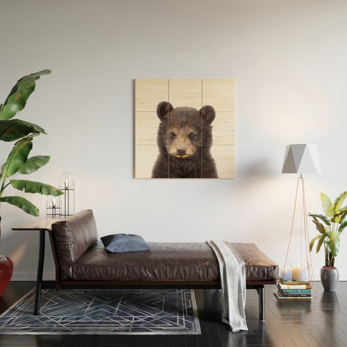 Baby Bear, Bear Cub, Kids Art, Baby Animals Art Print By Synplus Wood Wall Art Gallery Image 2