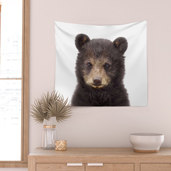 Baby Bear, Bear Cub, Kids Art, Baby Animals Art Print By Synplus Wall Tapestry Gallery Image 2