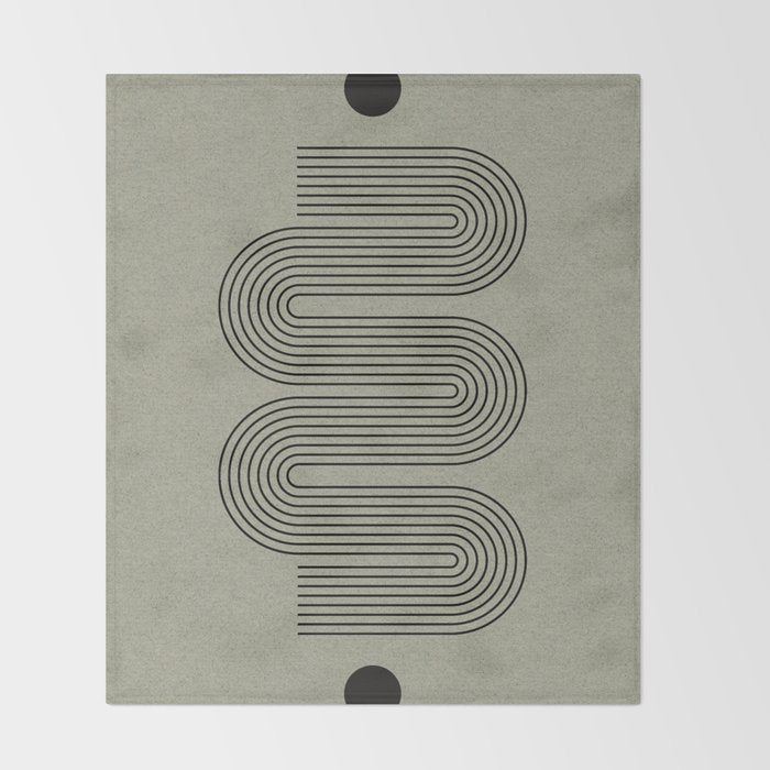 Green Organic Texture Geometric  Throw Blanket Gallery Image 2