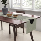 Green Organic Texture Geometric  Table Runner Gallery Image 2