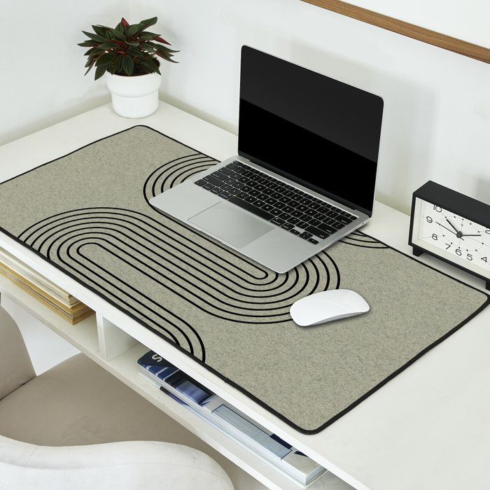 Green Organic Texture Geometric  Desk Mat Gallery Image 2