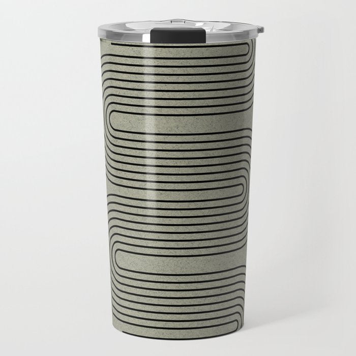 Green Organic Texture Geometric  Travel Mug Gallery Image 1
