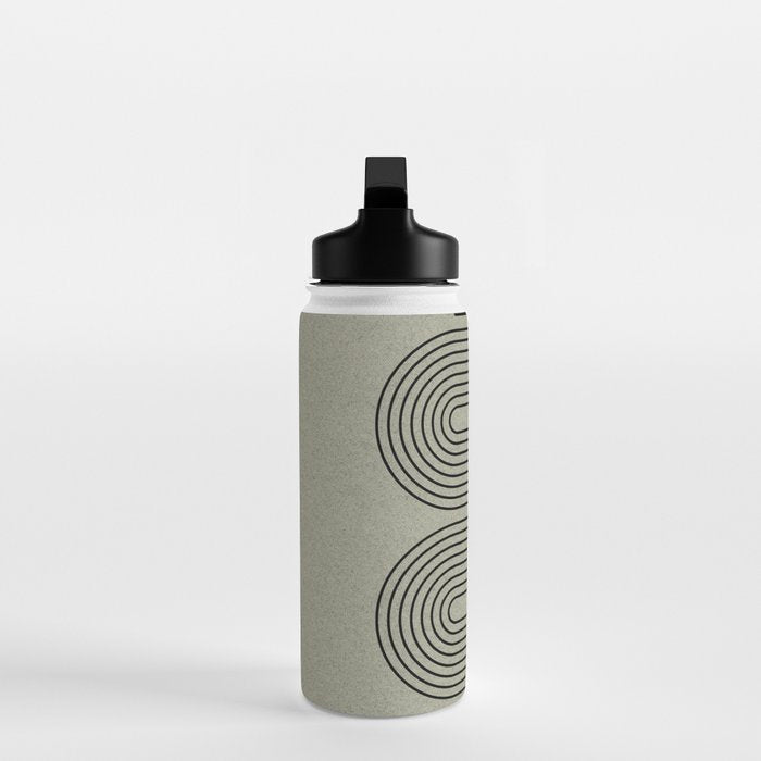 Green Organic Texture Geometric  Water Bottle Gallery Image 3