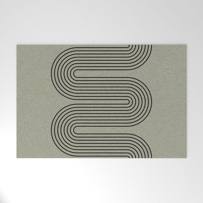 Green Organic Texture Geometric  Welcome Mat Gallery Image 1