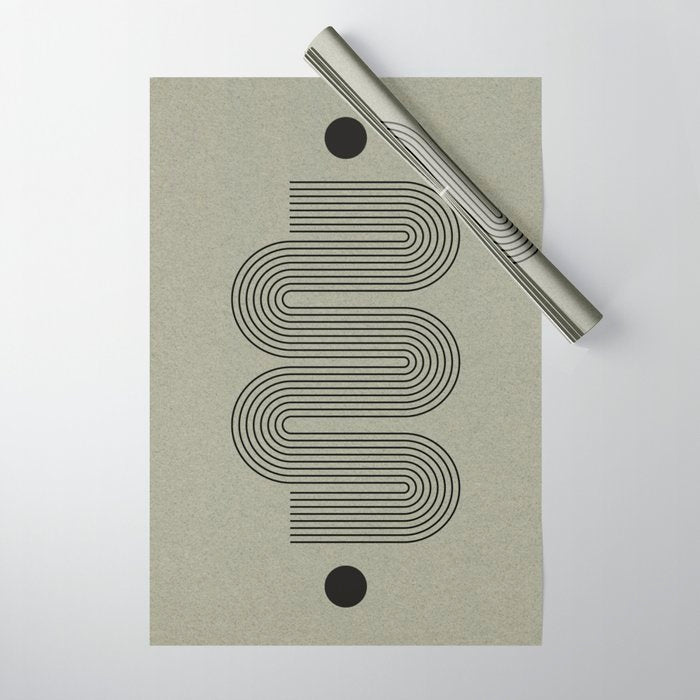 Green Organic Texture Geometric  Wrapping Paper Gallery Image 1