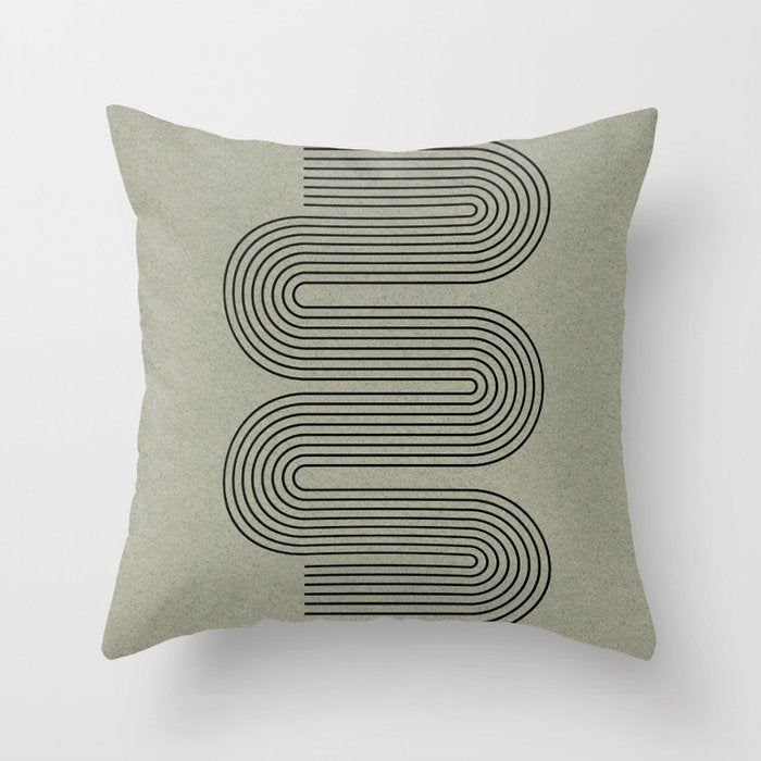 Green Organic Texture Geometric  Throw Pillow Gallery Image 6